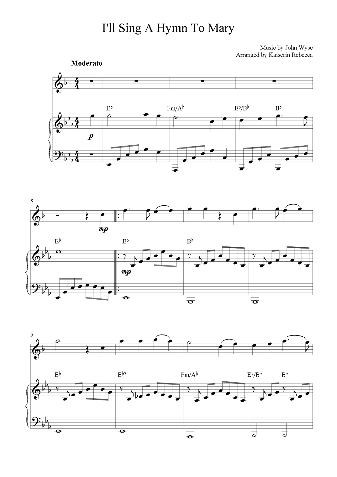 I'll Sing A Hymn To Mary (arr. Kaiserin Rebecca)