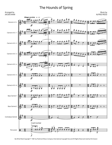The Hounds Of Spring (arr. Jacob Shaw)