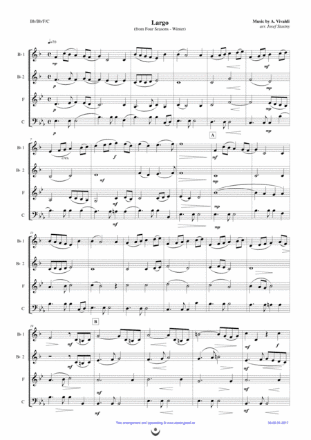 Four Seasons - Winter (Largo) (arr. Josef  STASTNY)