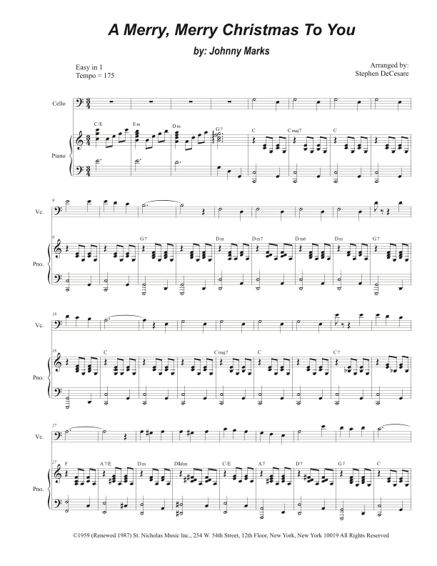A Merry, Merry Christmas To You (arr. Stephen DeCesare)