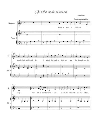 Go tell it on the mountain. Voce e piano (arr. Ester Alessandrini)