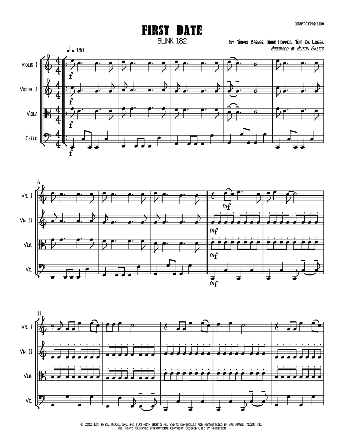 First Date (arr. Alison Gillies)