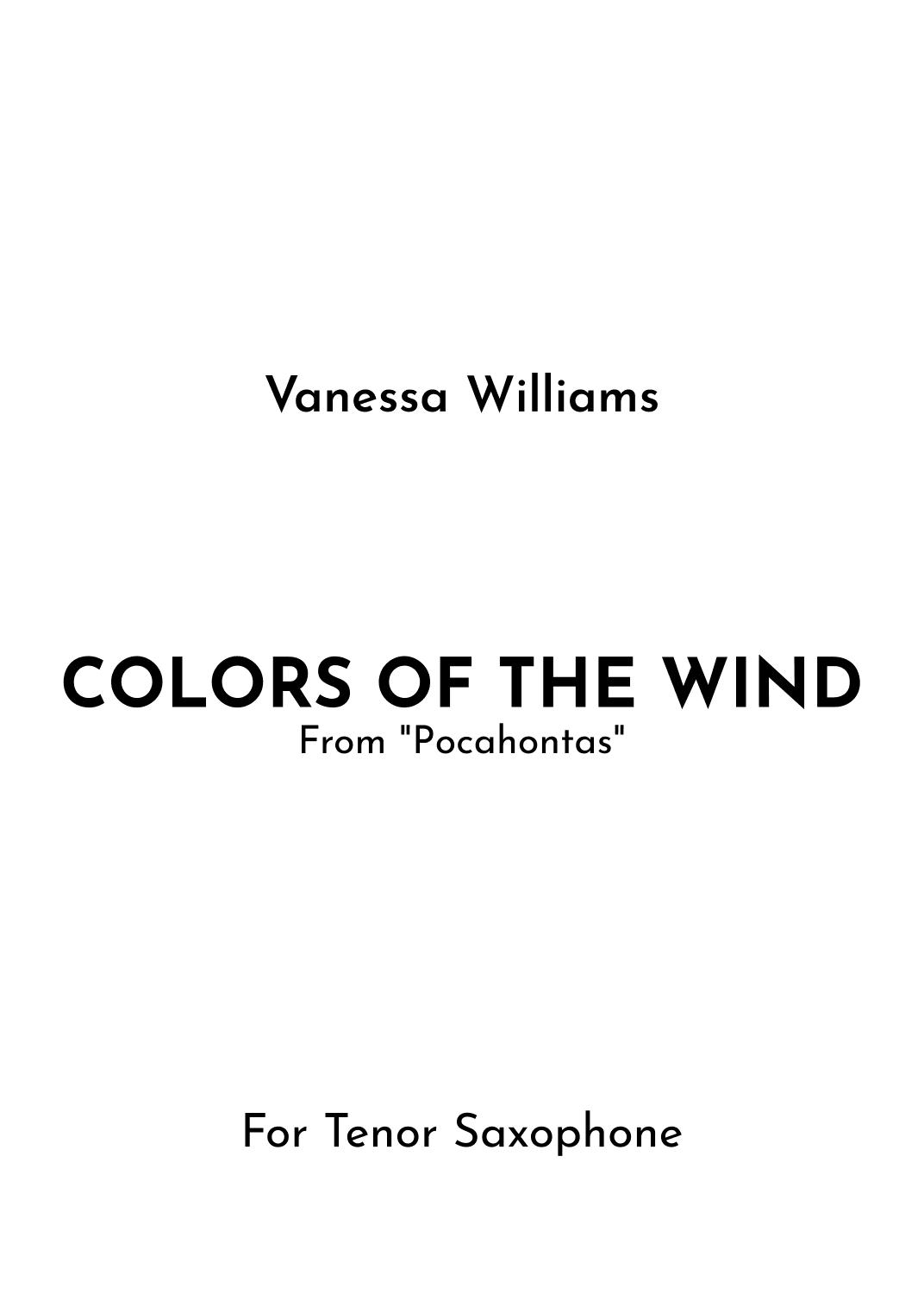 Colors Of The Wind (arr. Jireh J.)