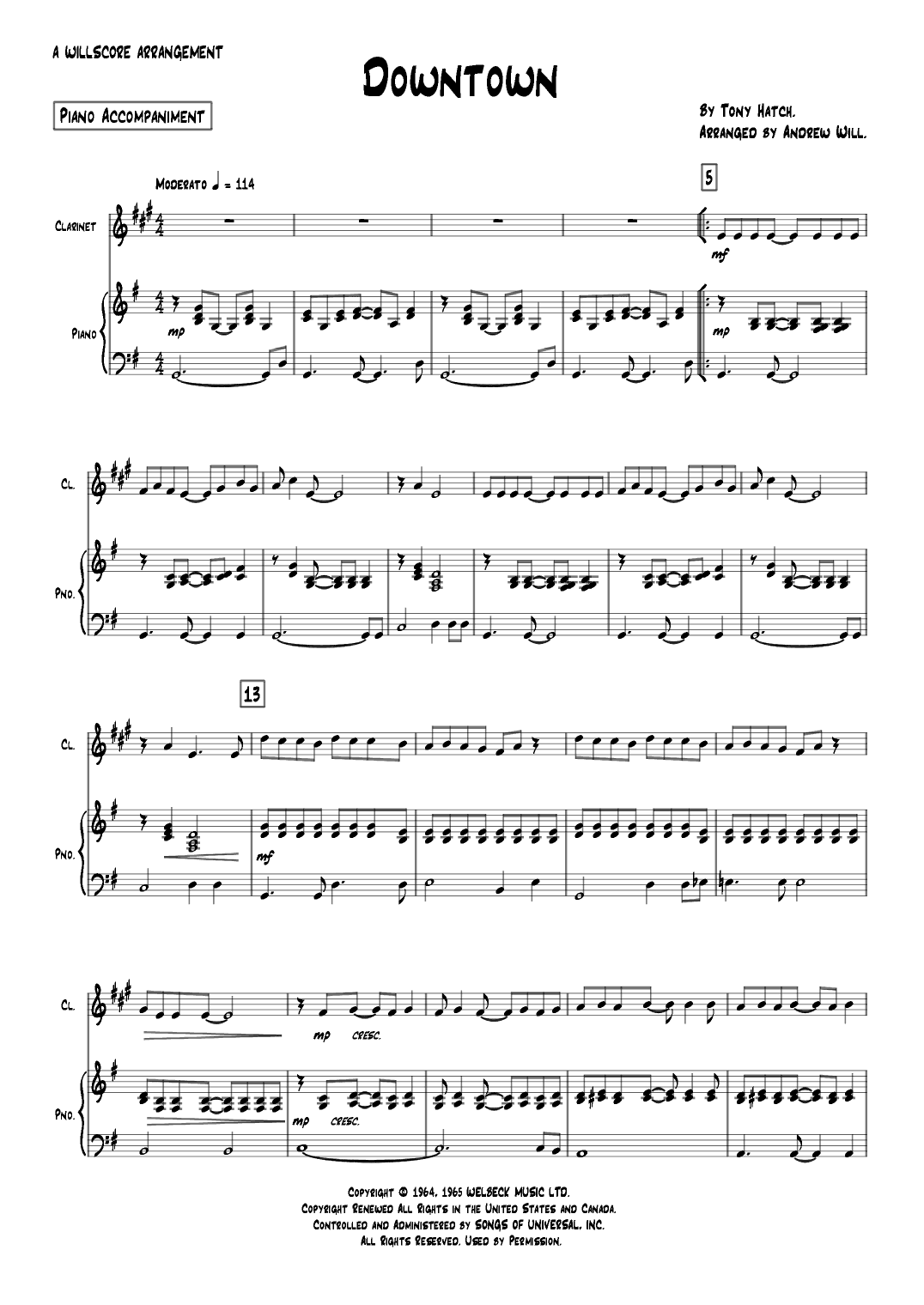 Downtown (arr. Andrew Will)