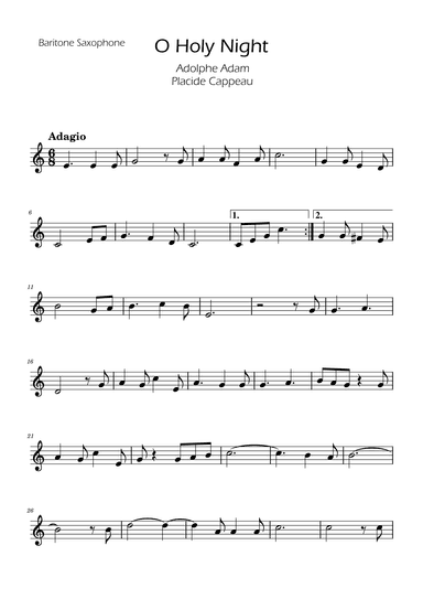 O Holy Night - Baritone Sax Solo w/ Piano (arr. Ygor Nunes)