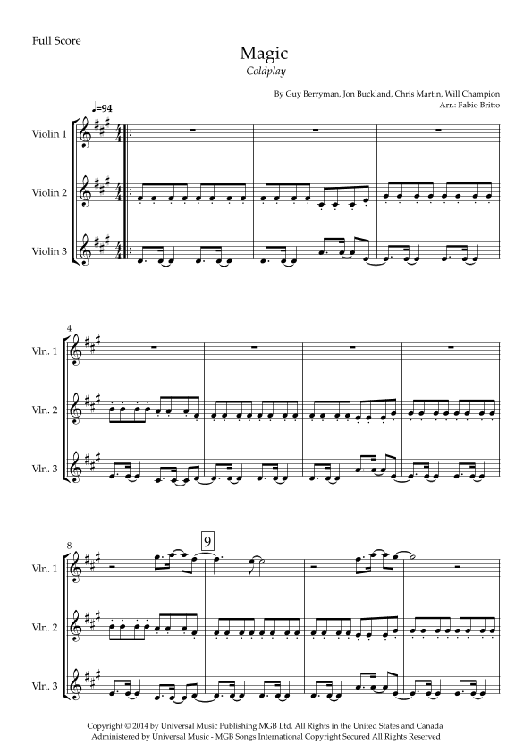 Magic (arr. Fabio Britto)