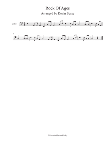 Rock Of Ages (Easy key of C) - Cello (arr. Kevin Busse)