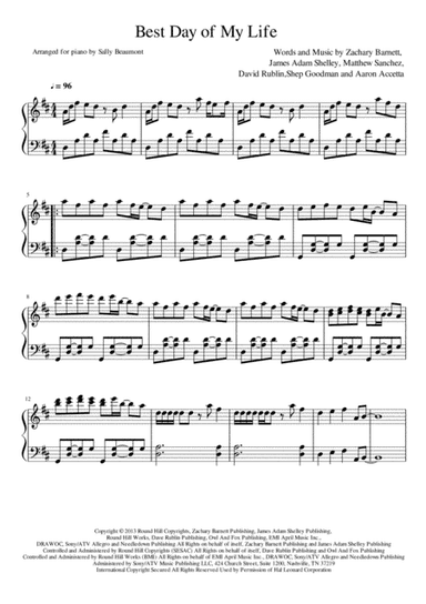 Best Day Of My Life (arr. Sally Beaumont)
