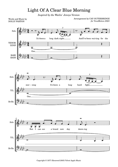 Light Of A Clear Blue Morning (arr. Cay Outerbridge)