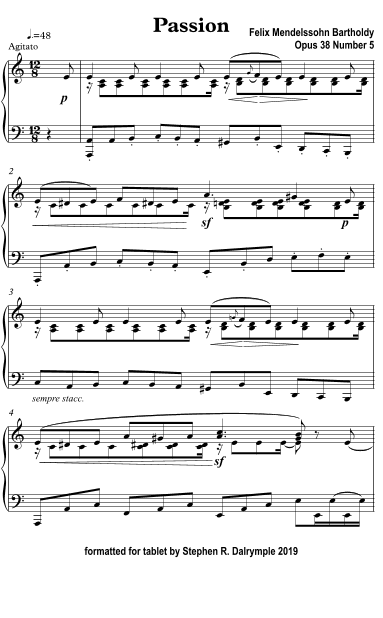 Songs Without Words: Passion (Classic Music for Tablet Series) (arr. Edited by Stephen R Dalrymple)