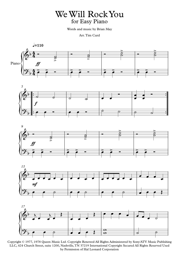 We Will Rock You (arr. Tim Curd.)
