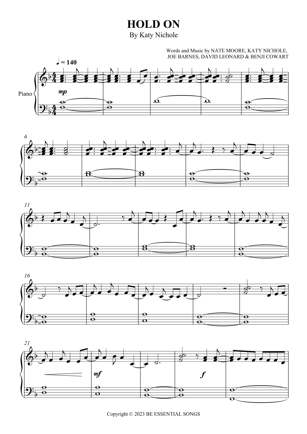 Hold On (arr. SCMusic)