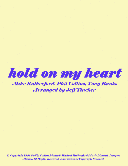 Hold On My Heart (arr. Jeff Tincher)