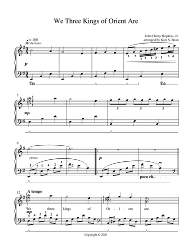 We Three Kings of Orient Are (arr. Kim S. Bean)