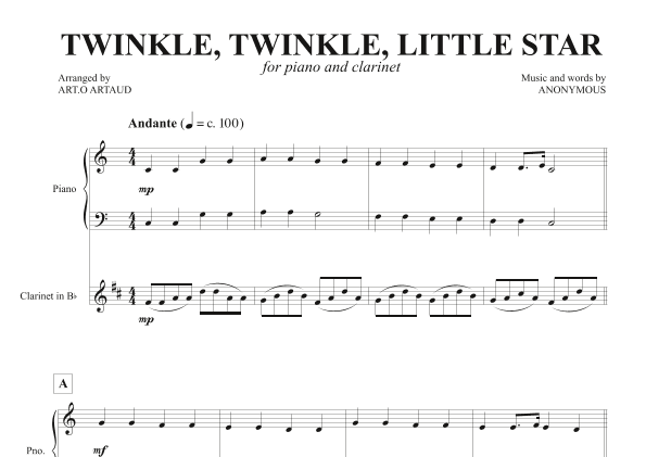 Twinkle Twinkle Little Star (arr. Art.o Artaud)