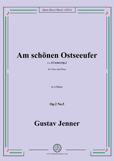 Jenner-Am schönen Ostseeufer,in A Major,Op.2 No.5 (arr. OSM Press)