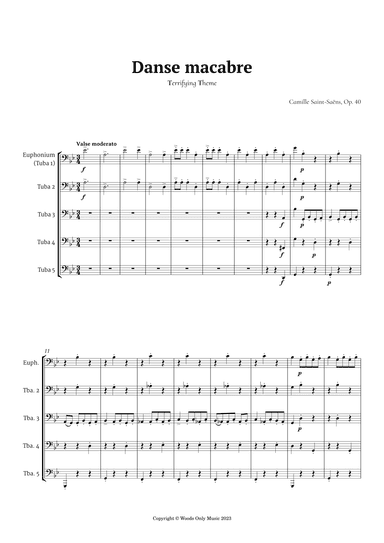 Danse Macabre by Camille Saint-Saens for Tuba Quintet (arr. Ander)