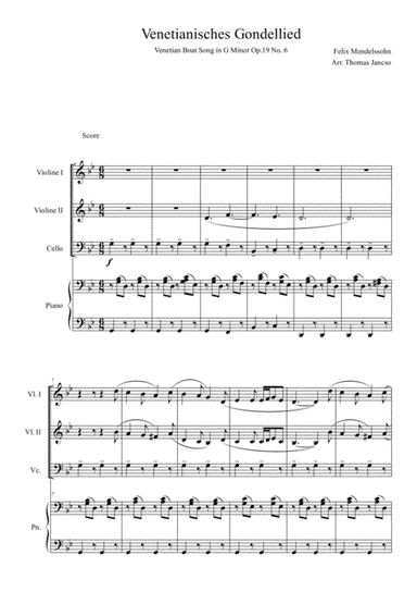 Venetian Boat Song Op.19 No. 6 (arr. Thomas Jancso)