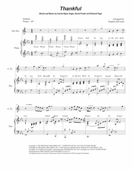 Thankful (arr. Stephen DeCesare)