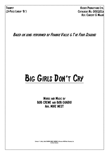 Big Girls Don't Cry (arr. Mike West)