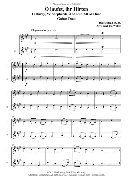 O Hurry, Ye Shepherds, And Run All At Once (arr. Gert Th. Walter)