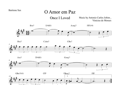 Once I Loved (amor Em Paz) (love In Peace) (arr. The Sheet Music Library)
