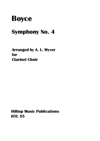 Boyce Symphony No. 4 arranged for clarinet choir (arr. A. L. Wyver)
