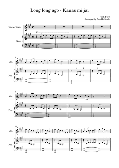 Soittosalkku: Long long ago - Kauas mi jäi (arr. Anu Holländer)