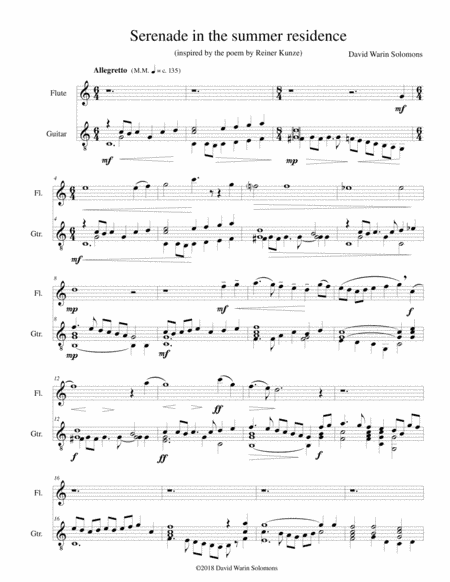 Serenade in the summer residence (Serenata nella residenza estiva) for flute and guitar