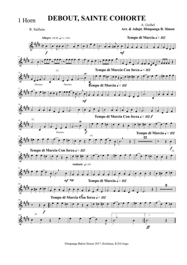Debout, sainte cohorte (arr. Dimpanga Bakisi Simon)