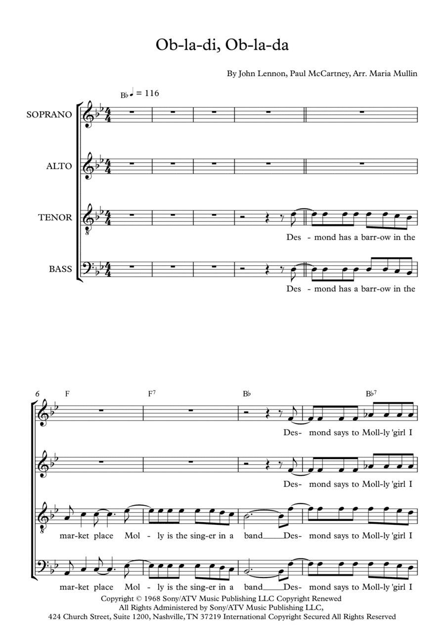 Ob-la-di, Ob-la-da (arr. Maria Mullin)