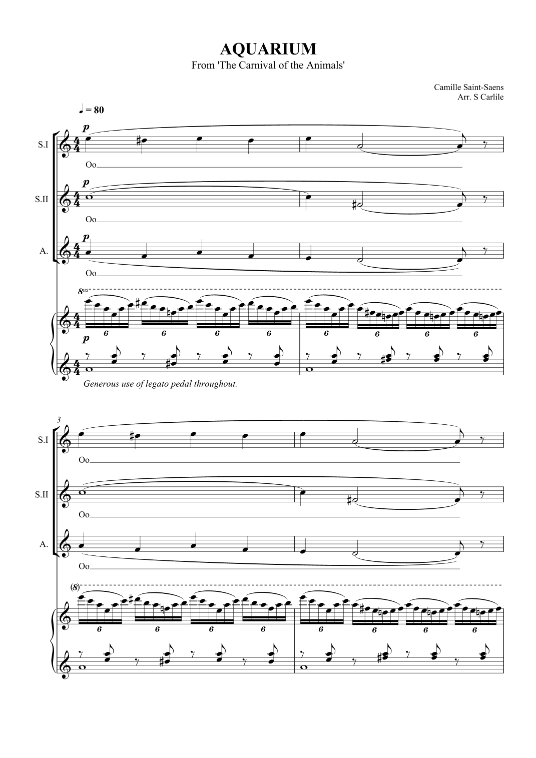 Aquarium (From The Carnival of the Animals) (arr. SCMusic)