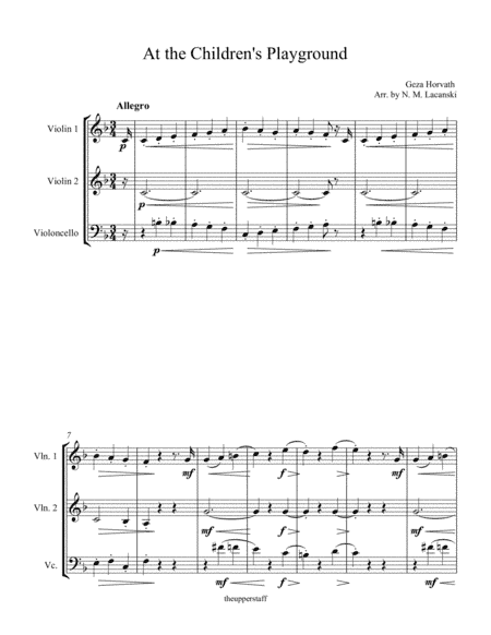 At the Children's Playground (arr. Nick Lacanski)