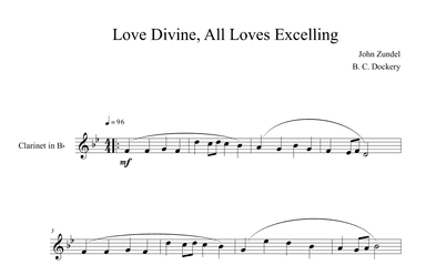Love Divine, All Loves Excelling (Clarinet Solo) (arr. B. C. Dockery)