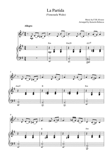 La Partida  (Venezuela Waltz) (arr. Kaiserin Rebecca)