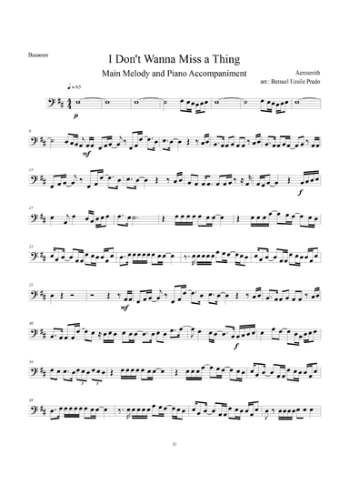 I Don't Want To Miss A Thing (arr. Betsuel Uesile Prado)