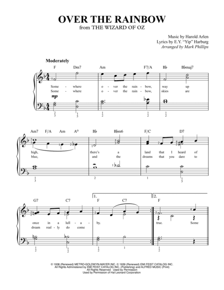 Over The Rainbow (from The Wizard Of Oz) (arr. Mark Phillips)