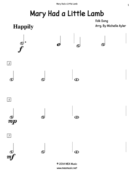 Mary Had a Little Lamb (arr. Michelle Ayler)