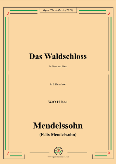 F. Mendelssohn-Das Waldschloss,WoO 17 No.1,in b flat minor (arr. OSM Press)