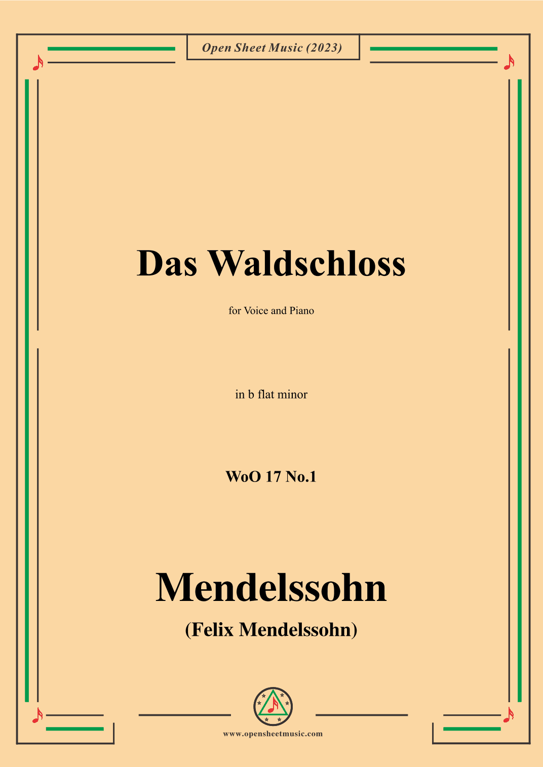 F. Mendelssohn-Das Waldschloss,WoO 17 No.1,in b flat minor (arr. OSM Press)