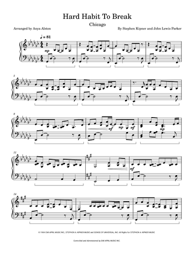 Hard Habit To Break (arr. Anya Alston)