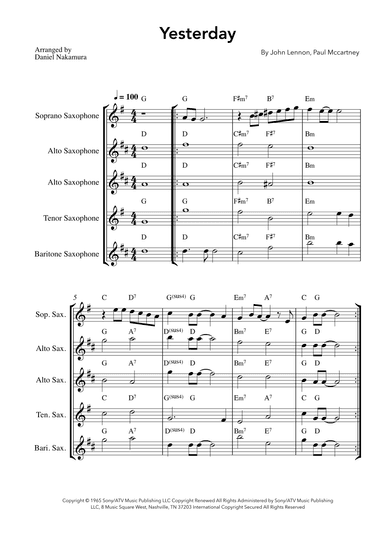 Yesterday (arr. Daniel Nakamura)