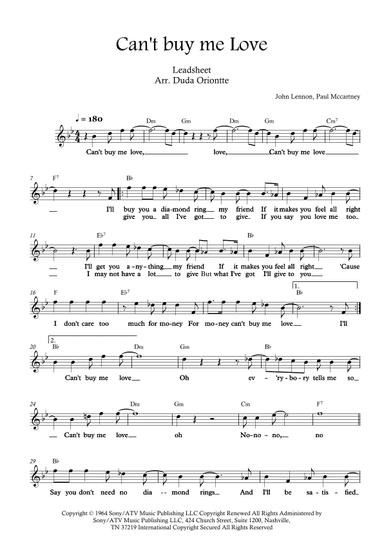Can't Buy Me Love (arr. Duda Oriontte)