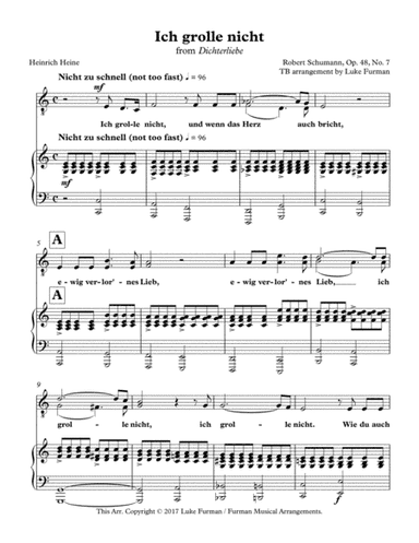 Ich Grolle Nicht (TB choral arrangement) (arr. Luke Furman)