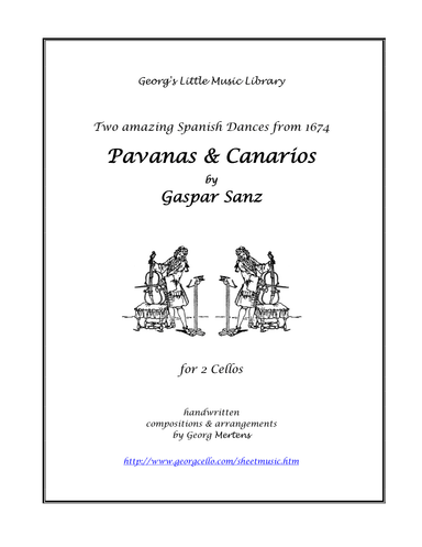 Pavanas & Canarios (Gaspar Sanz 1674) for 2 Cellos (arr. Georg Mertens)