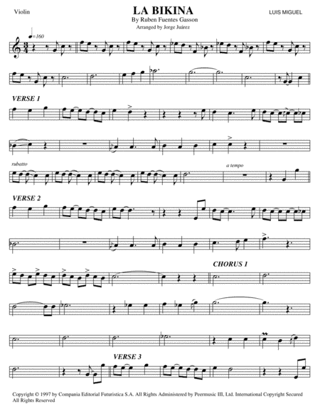 La Bikina (arr. Jorge Juárez)