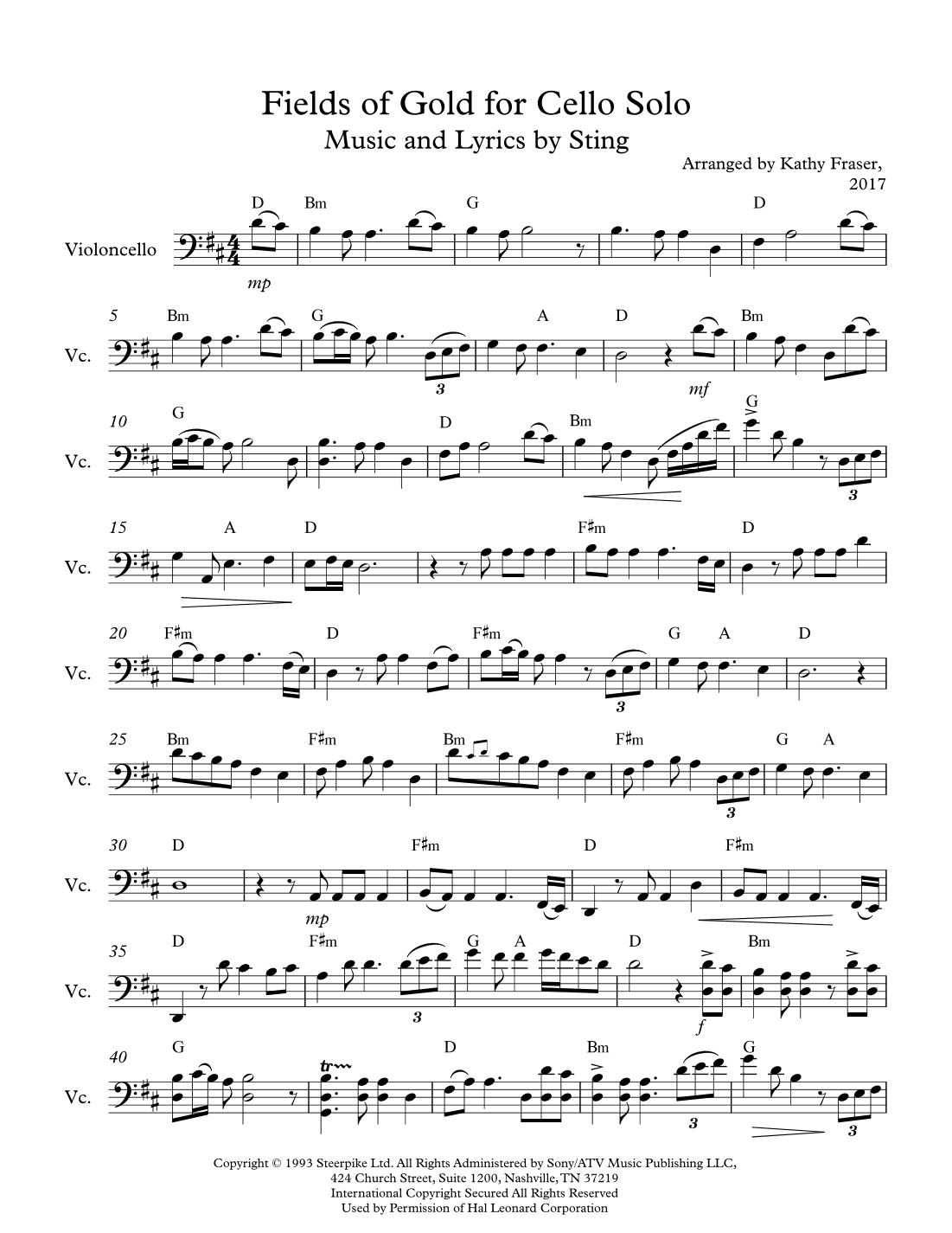 Fields Of Gold (arr. Kathy Fraser)