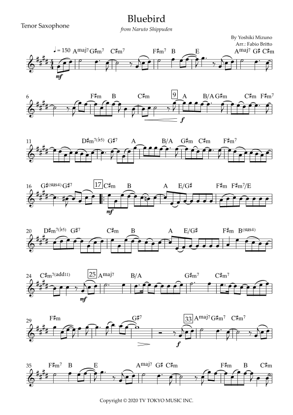 Ikimono Gakari's Blue Bird (arr. Fabio Britto)