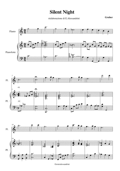 Silent Night. Flute and piano