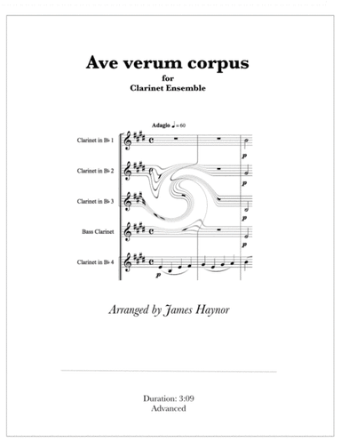 Ave verum corpus for Clarinet Ensemble (arr. James Haynor)